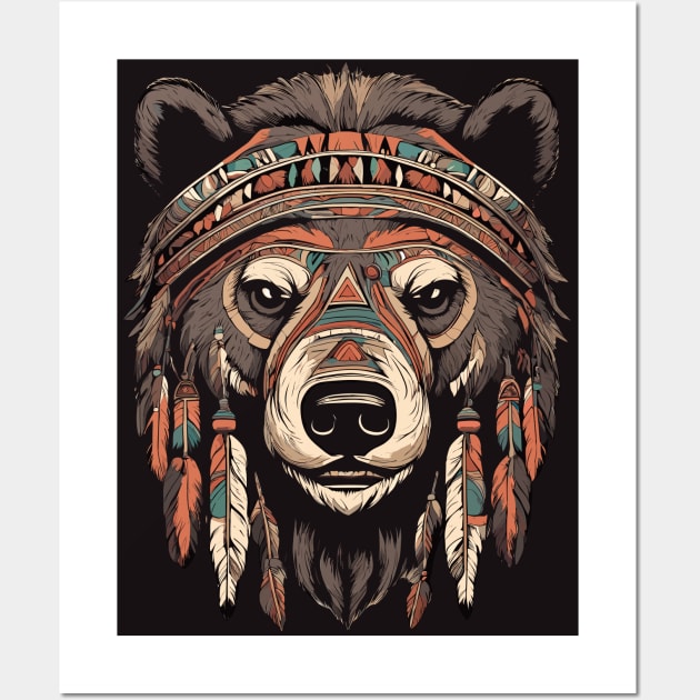 Bear Totem Wall Art by Ray Crimson